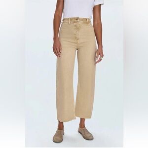 Pistola Penny High Rise Wide Leg Crop Jeans Sand Dollar size 24